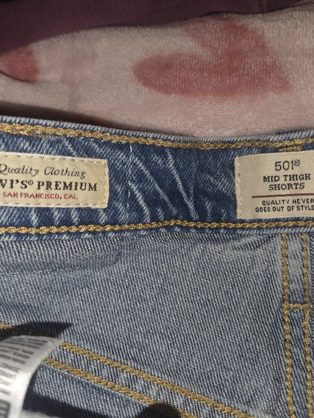 Levi's Light Blue Denim 501® Mid Thigh Jean Shorts
